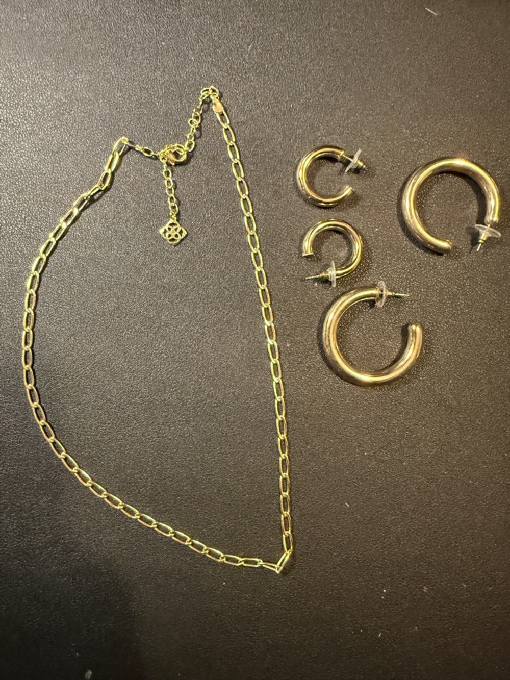 Kendra Scott Gold-Link Chain Necklace with Gold Hoop Earrings Set